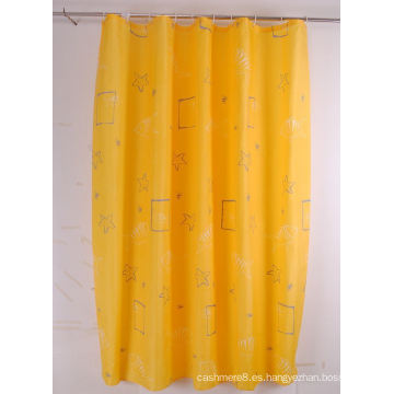 Baño de cortinas de ducha de estampado amarillo